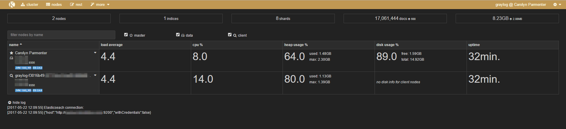 Graylog Node Info
